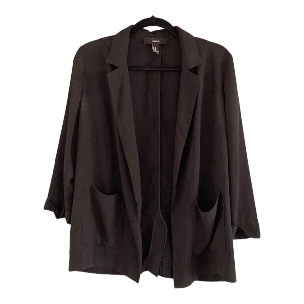 forever 21 lightweight black blazer jacket, size small